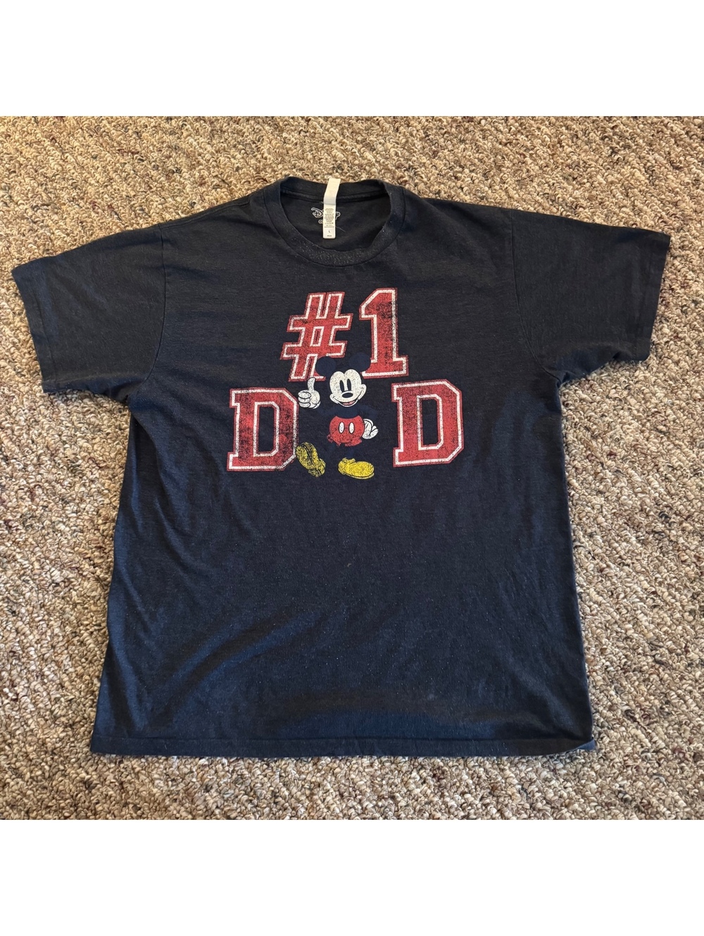 Disney Mickey Mouse #1 Dad Short Sleeve Graphic T-Shirt Size Large